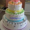 3 tier rainbow - 3 tiers with rainbow color airbrushing.6", 9" 12" tiers. 12+ pounds. Serves 60 to 75.